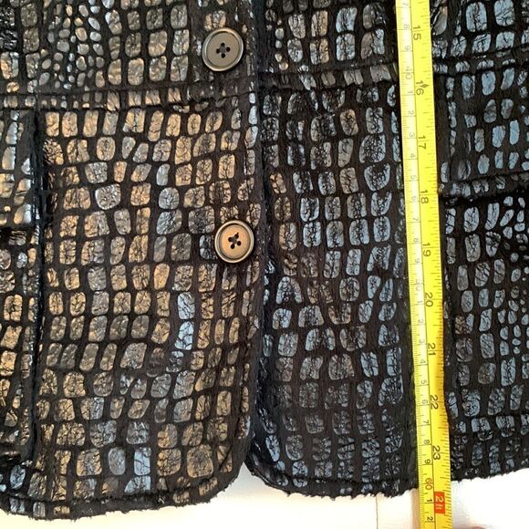 ESSENTIALS by MILANO Black Faux Reptile Womens Jacket. Size M - Picture 7 of 10